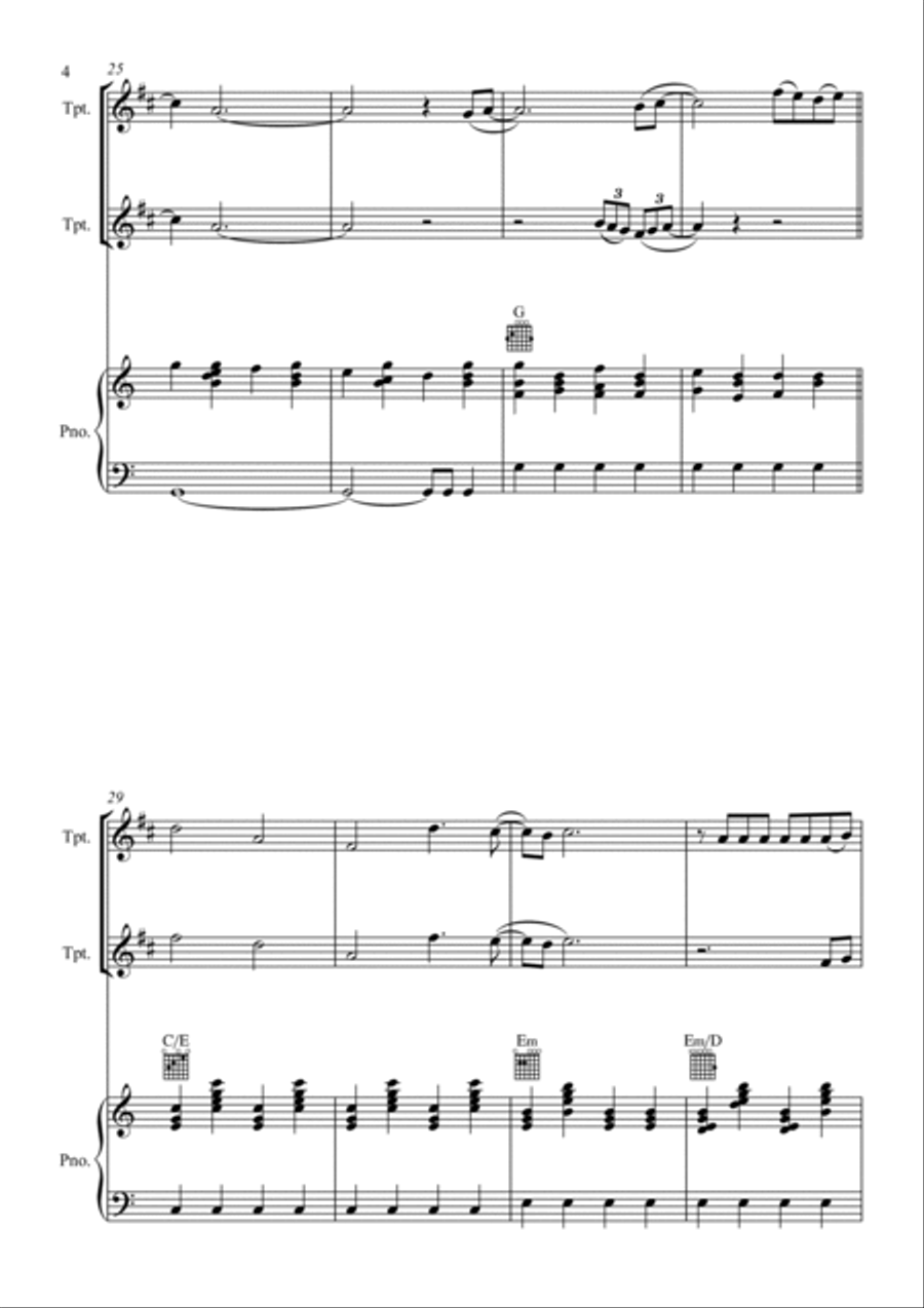Santa Can't You Hear Me Trumpet Duet scores gallery preview page 4