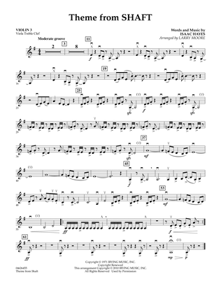 Theme from Shaft - Violin 3 (Viola Treble Clef)
