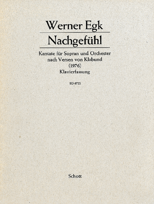 Nachgefuhl Soprano/piano