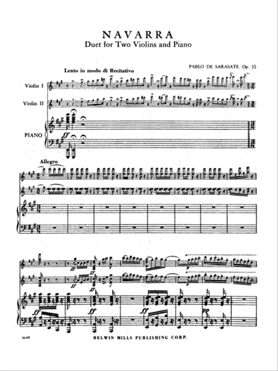 Sarasate: Navarra, Op. 33 Piano scores gallery preview page 3