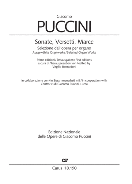 Puccini: Sonate, Versetti, Marce. Selected Organ Works