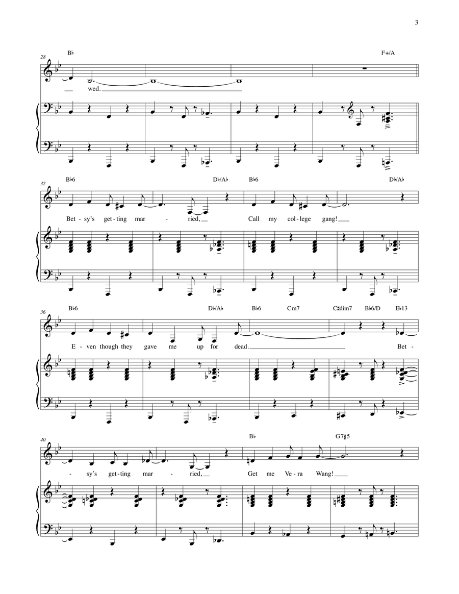 Betsy's Getting Married (Cast Album Version) (from Honeymoon in Vegas) Voice scores gallery preview page 3