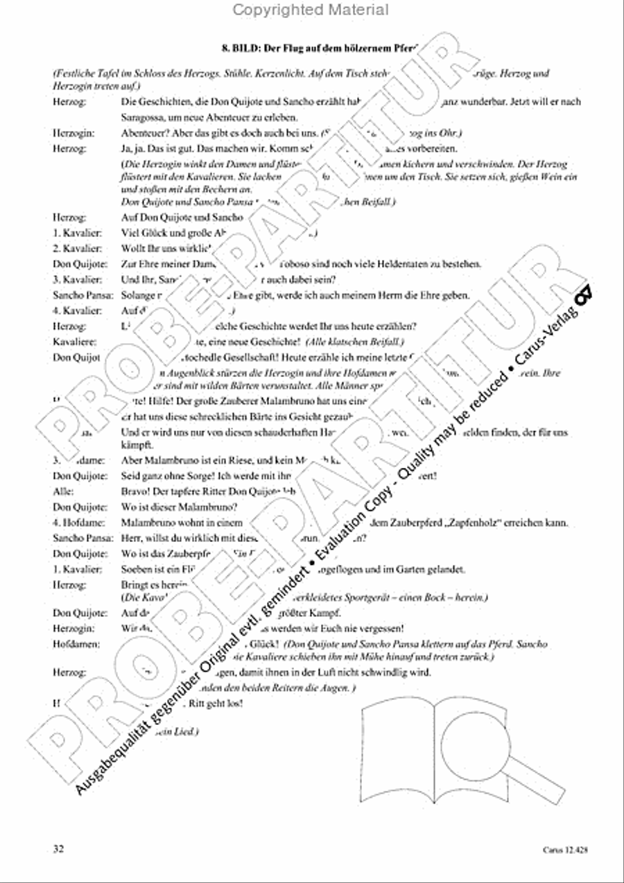 Die seltsamen Abenteuer von Don Quijote und Sancho Pansa Unison Choir scores gallery preview page 34