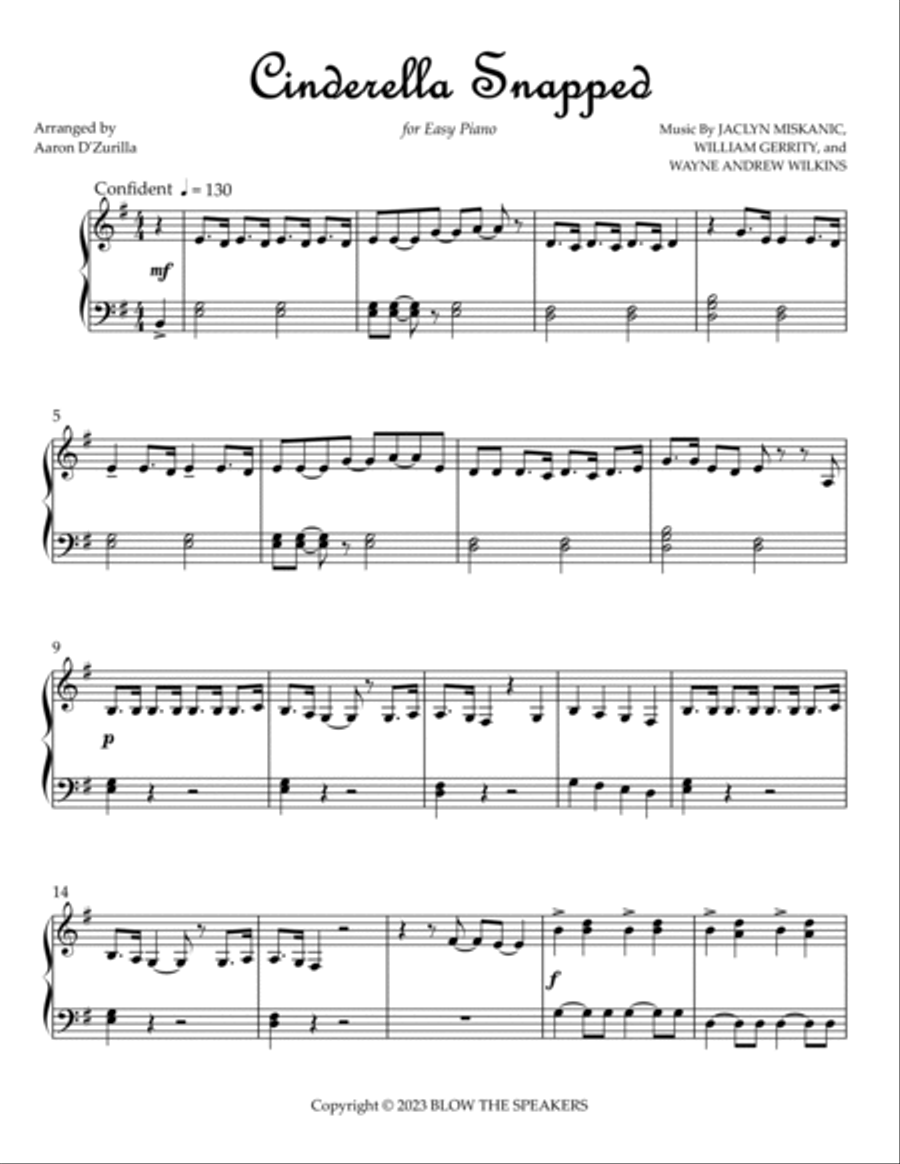 Cinderella Snapped Easy Piano scores gallery preview page 2