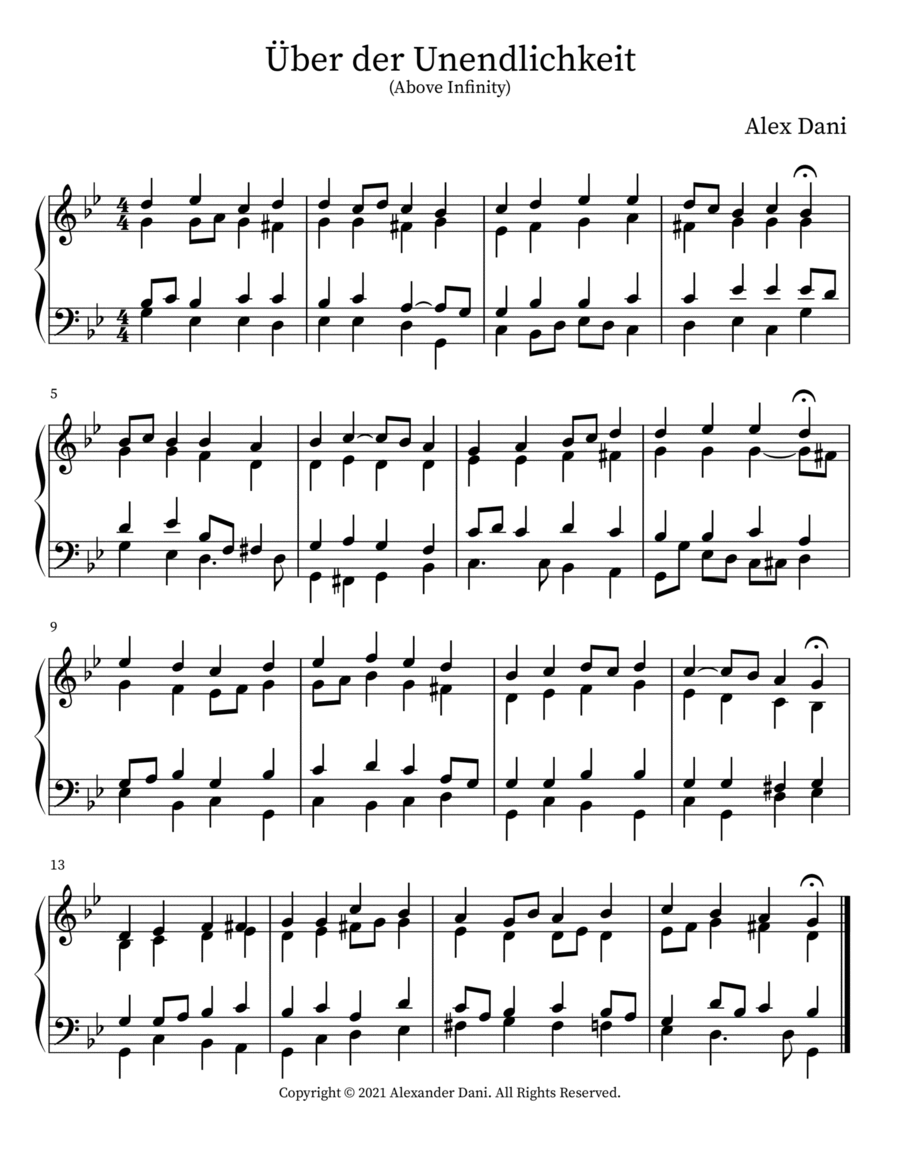 Über der Unendlichkeit Piano Solo scores gallery preview page 1