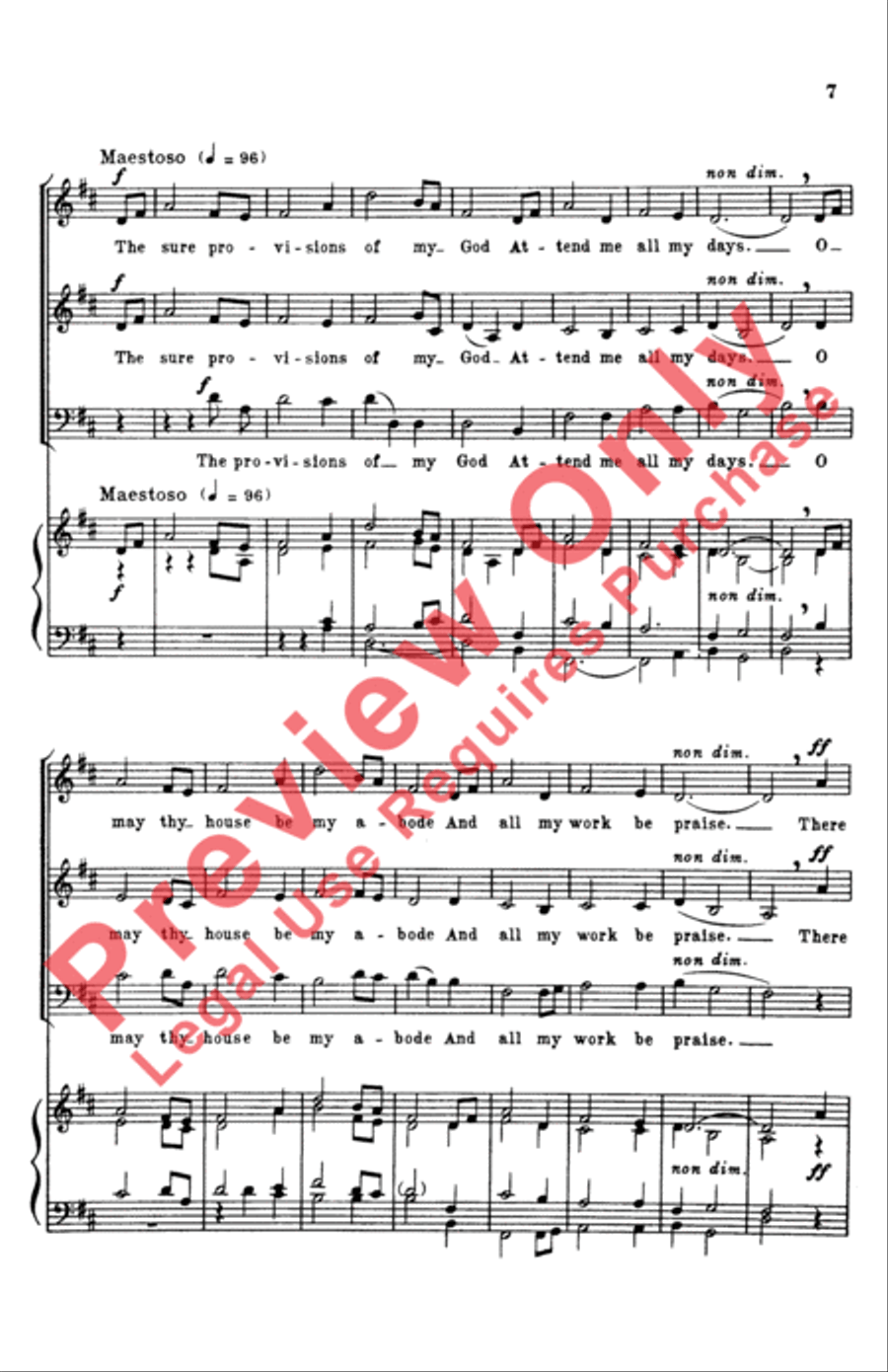 My Shepherd Will Supply My Need 3-Part scores gallery preview page 7