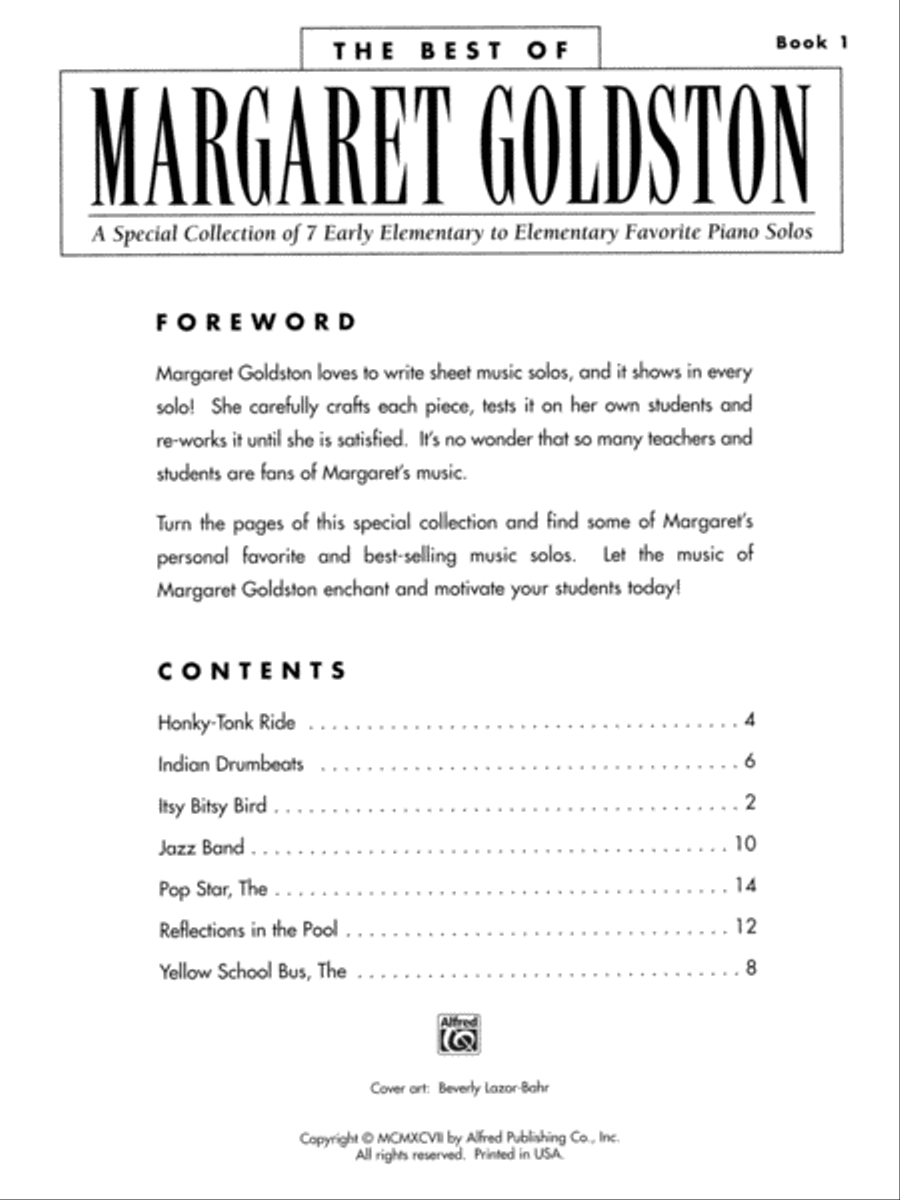 The Best of Margaret Goldston, Book 1 Easy Piano scores gallery preview page 2