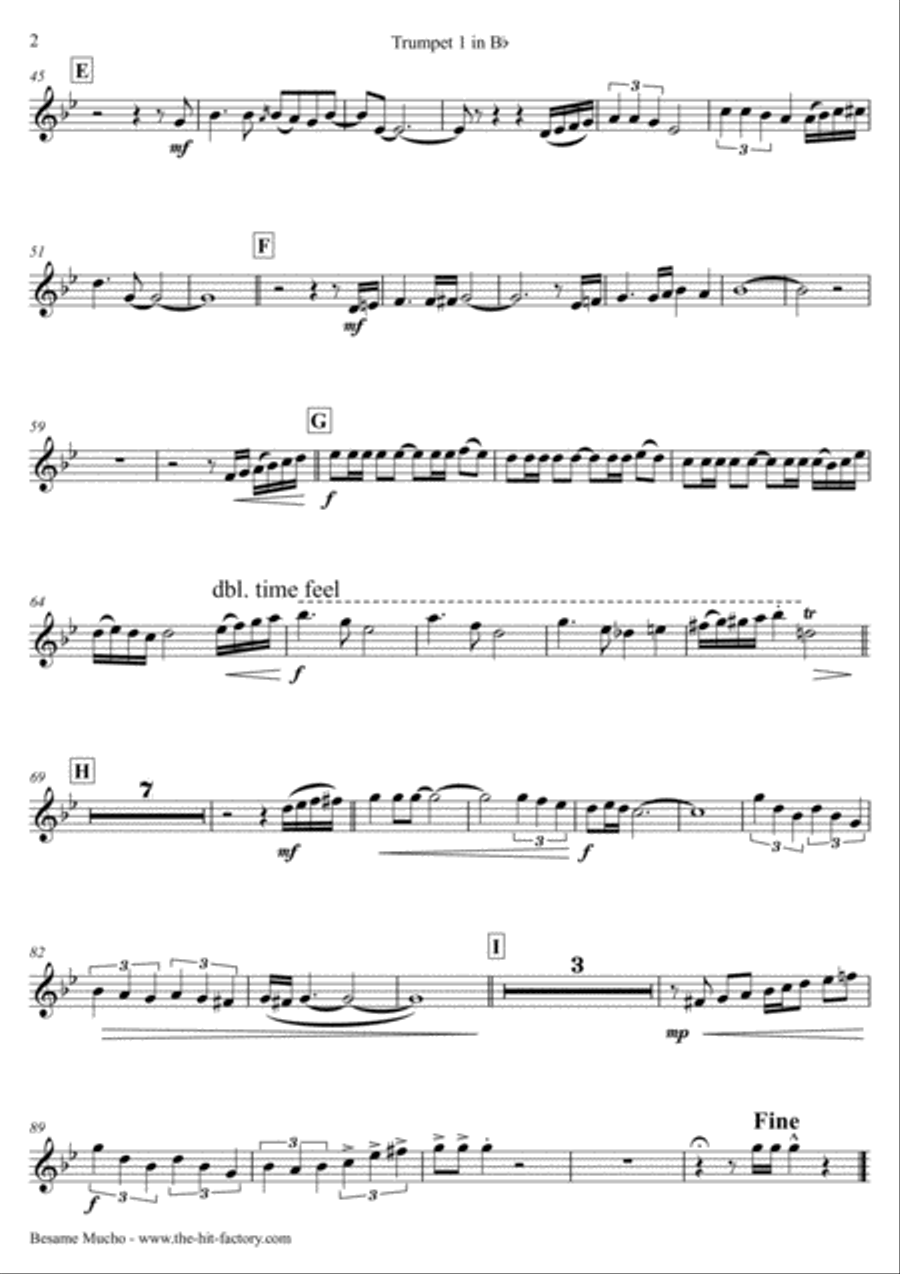 Besame Mucho (Kiss Me Much) Euphonium scores gallery preview page 6