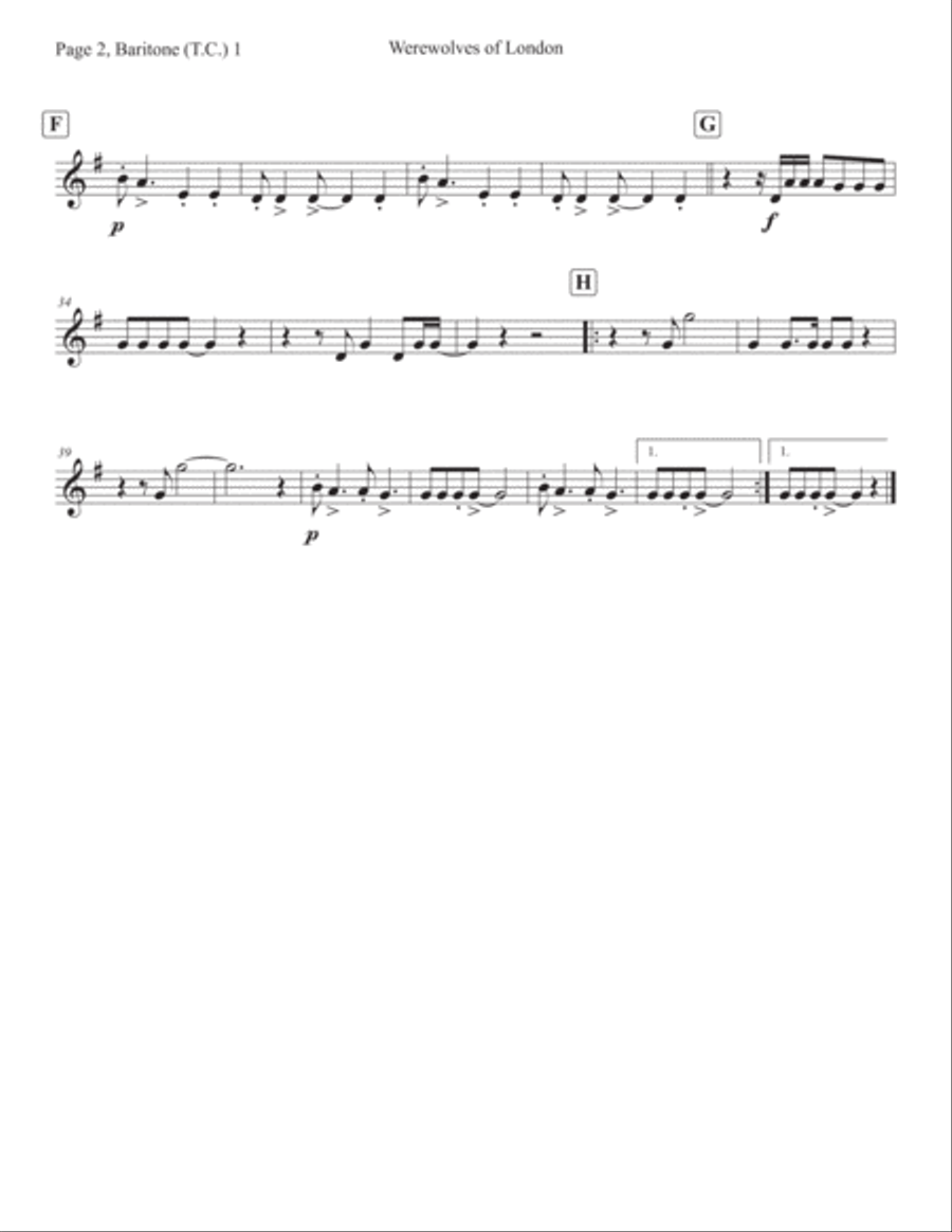 Werewolves Of London Choir scores gallery preview page 6