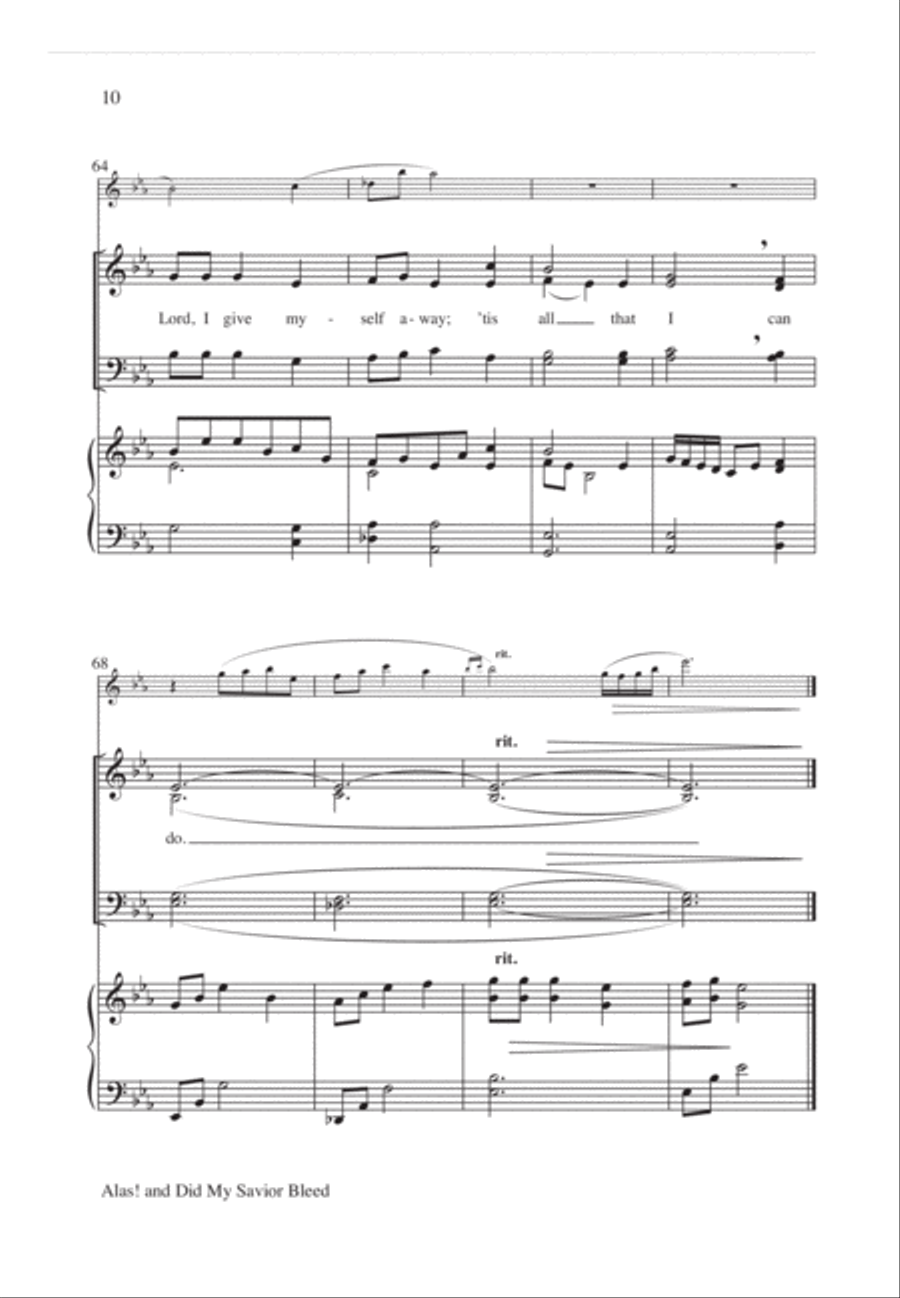 Alas! and Did My Savior Bleed 4-Part scores gallery preview page 11