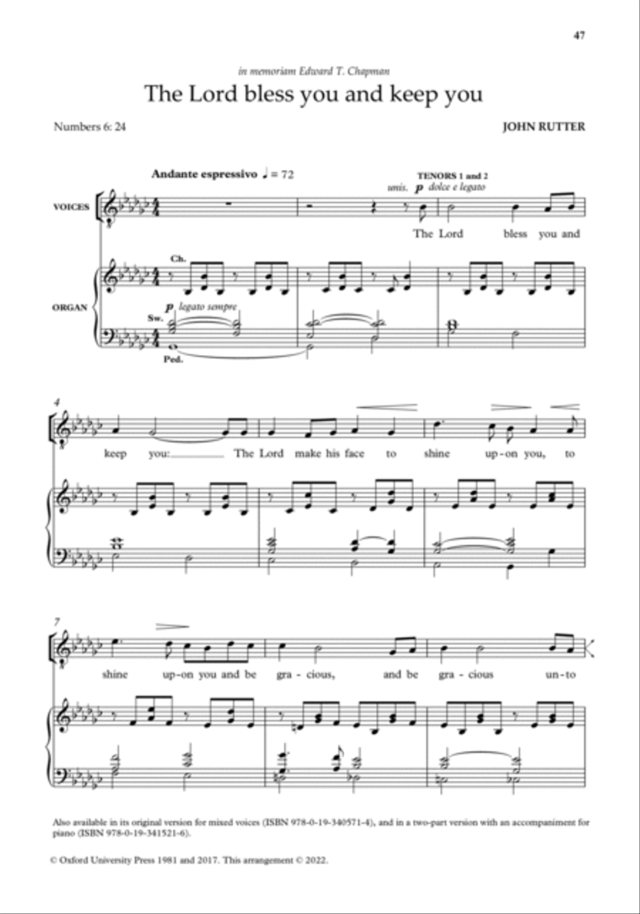 John Rutter Choral Works for TTBB choirs TTBB scores gallery preview page 17