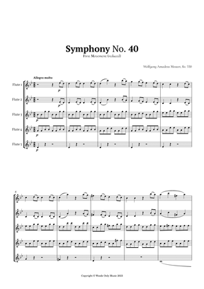 Symphony No. 40 by Mozart for Flute Quintet