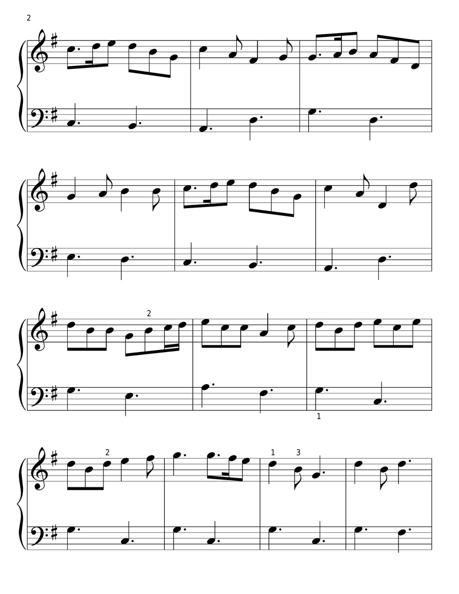 Meryton Townhall (from Pride And Prejudice) Easy Piano scores gallery preview page 2