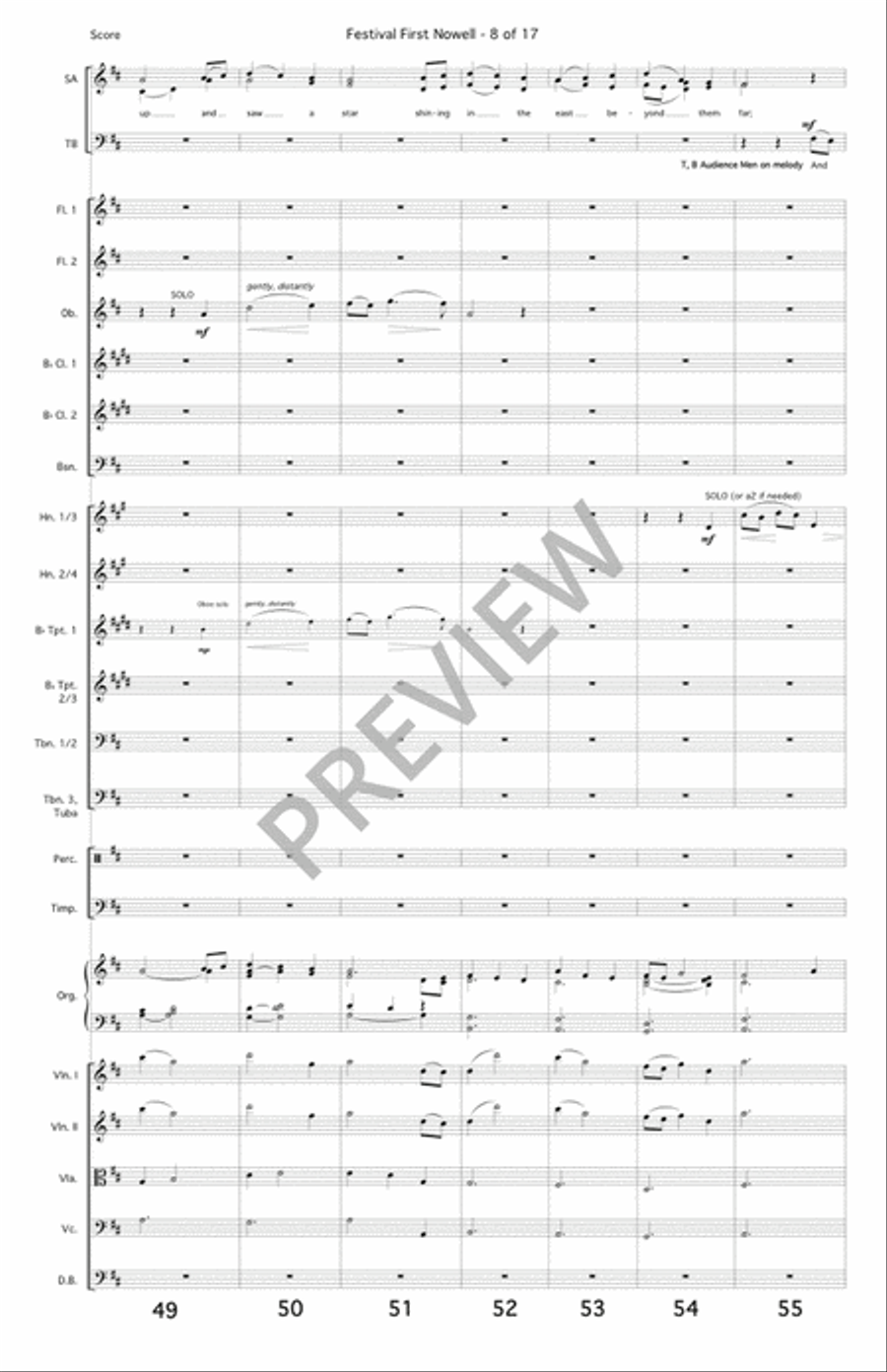 Festival First Nowell - Full Score and Orchestral Parts 4-Part scores gallery preview page 9