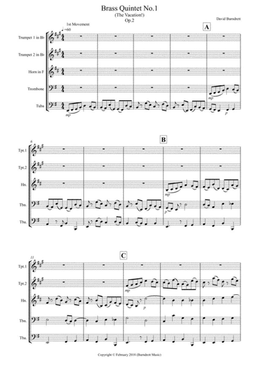 Brass Quintet No.1 Op.2 (The Vacation!) image number null