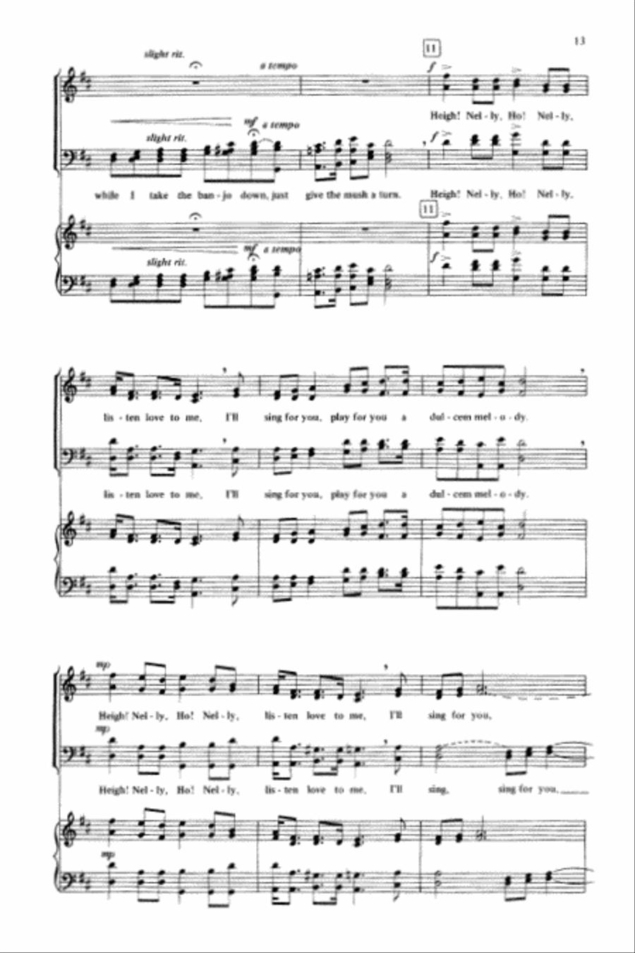 Images of the Past (Some Folks, Go 'Way from My Window, Nelly Bly, Black Is the Color of My True Love's Hair, Skip to My Lou) 4-Part scores gallery preview page 7