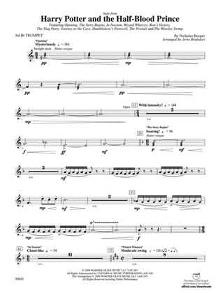 Harry Potter and the Half-Blood Prince, Suite from: 3rd B-flat Trumpet