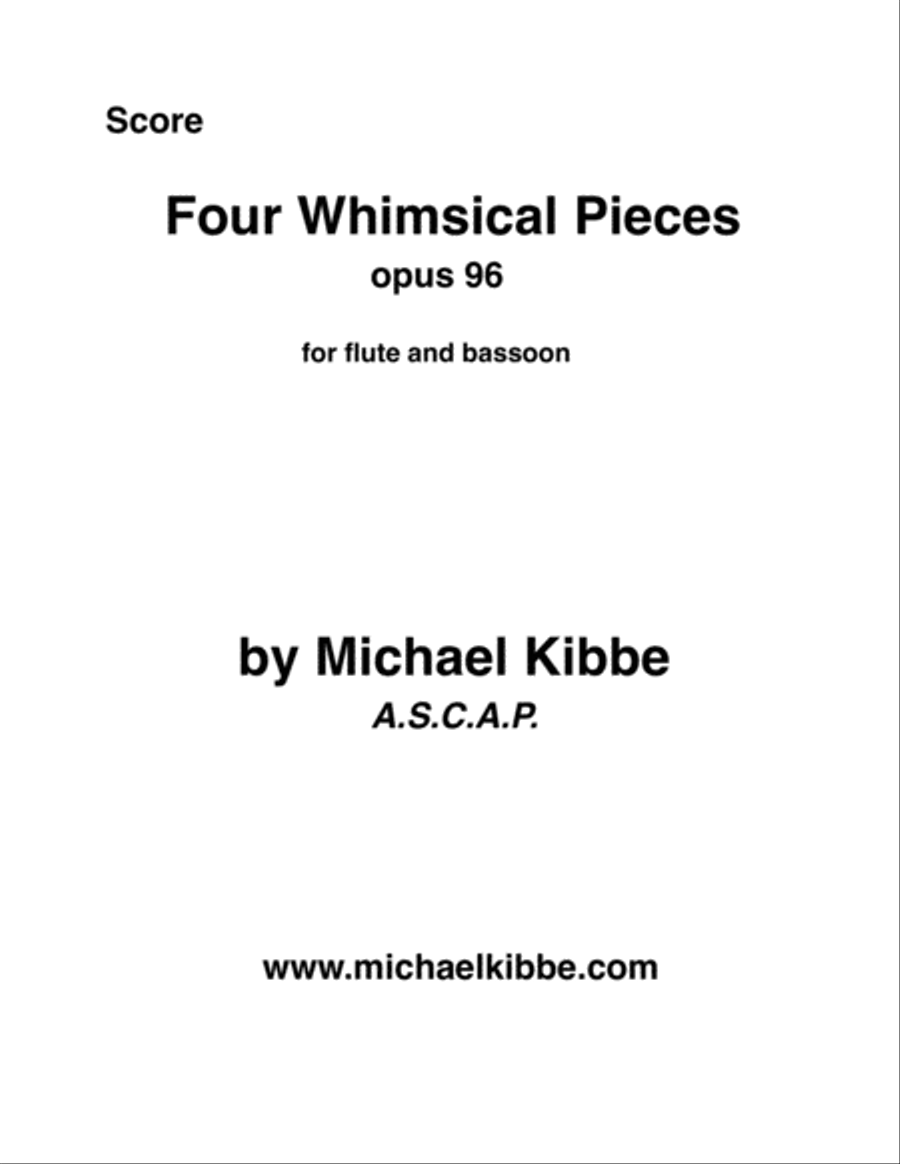 Four Whimsical Pieces, opus 96 Woodwind Duet scores gallery preview page 1