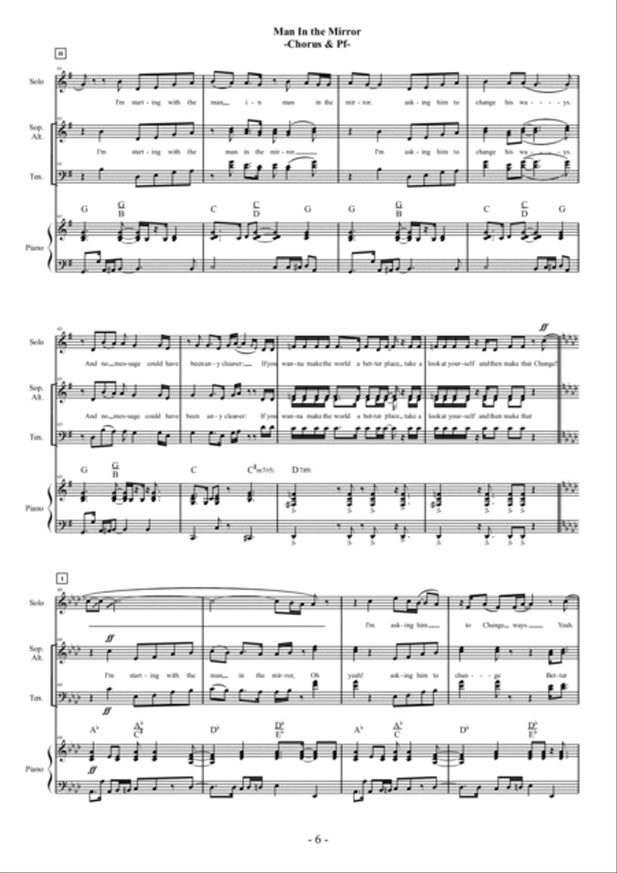 Man In The Mirror 4-Part scores gallery preview page 6