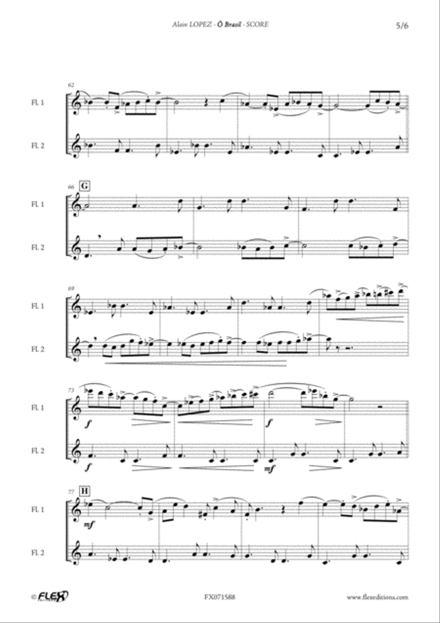 O Brasil Flute Duet scores gallery preview page 5