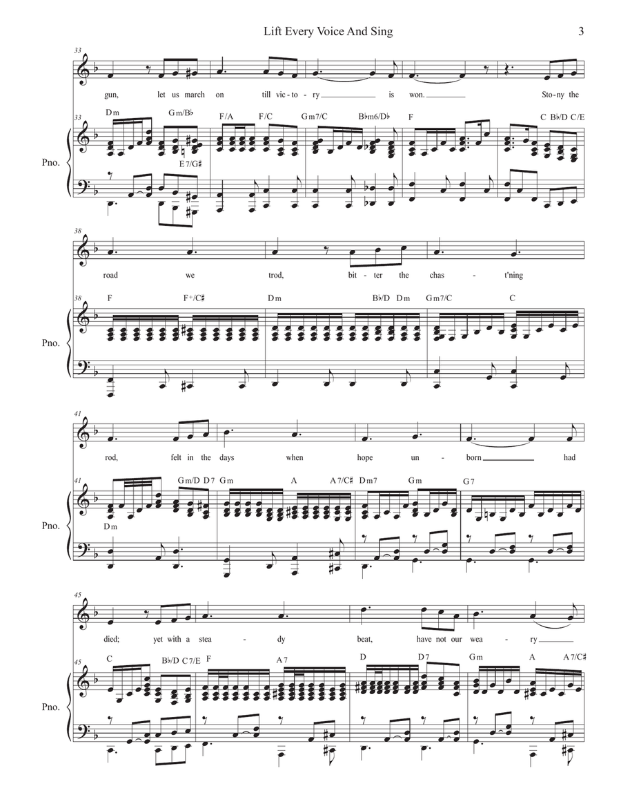 Lift Every Voice And Sing (Unison Choir) Unison Choir scores gallery preview page 4