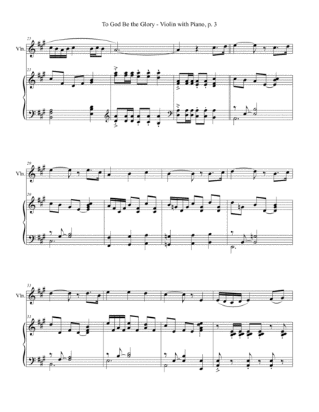 TO GOD BE THE GLORY One Movement Hymn Sonata (for Violin and Piano with Score/Part) image number null