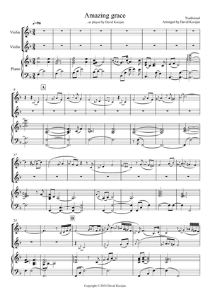 Amazing grace TRIO (Piano & 2 Violins)