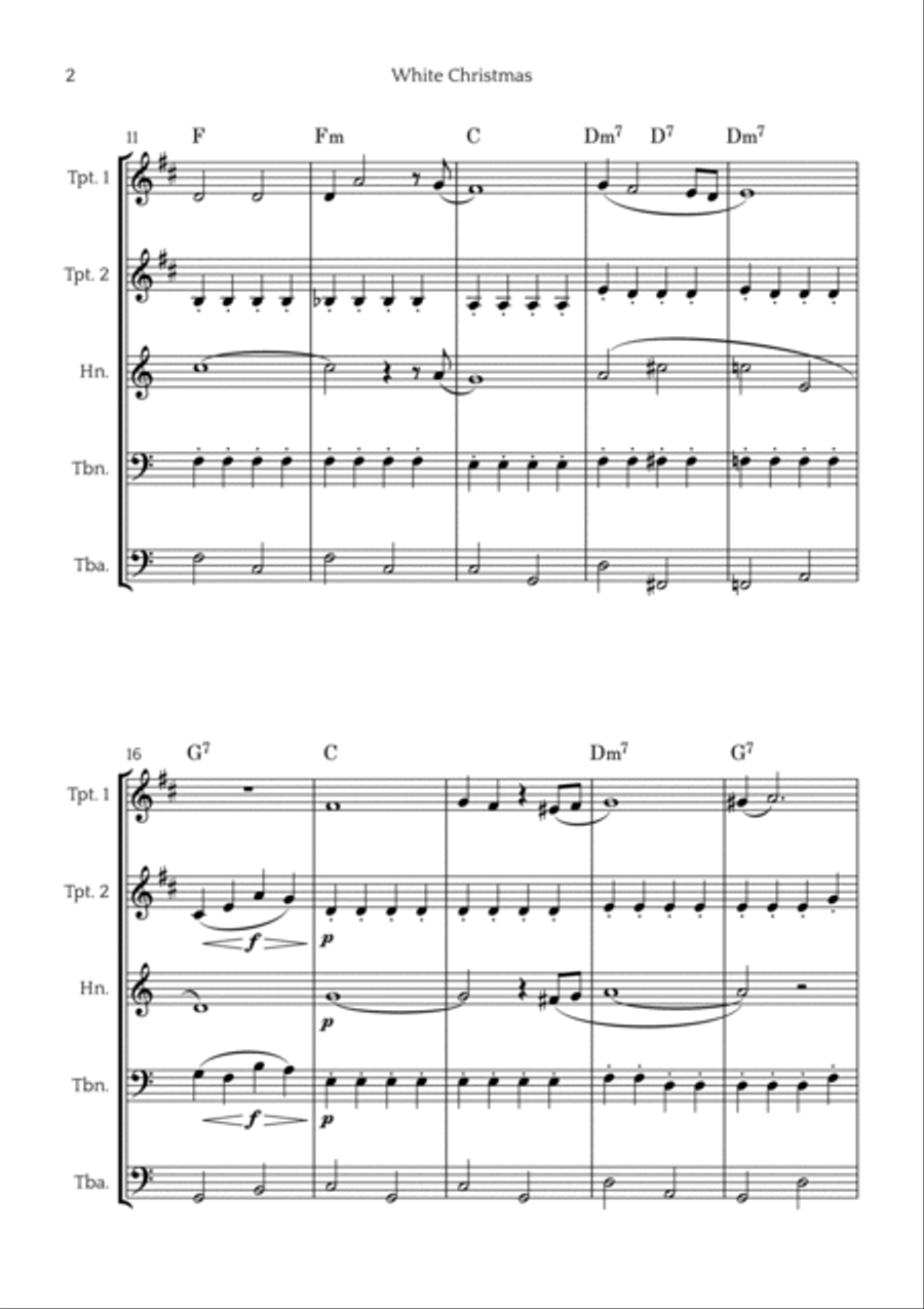 White Christmas Brass Quintet scores gallery preview page 2