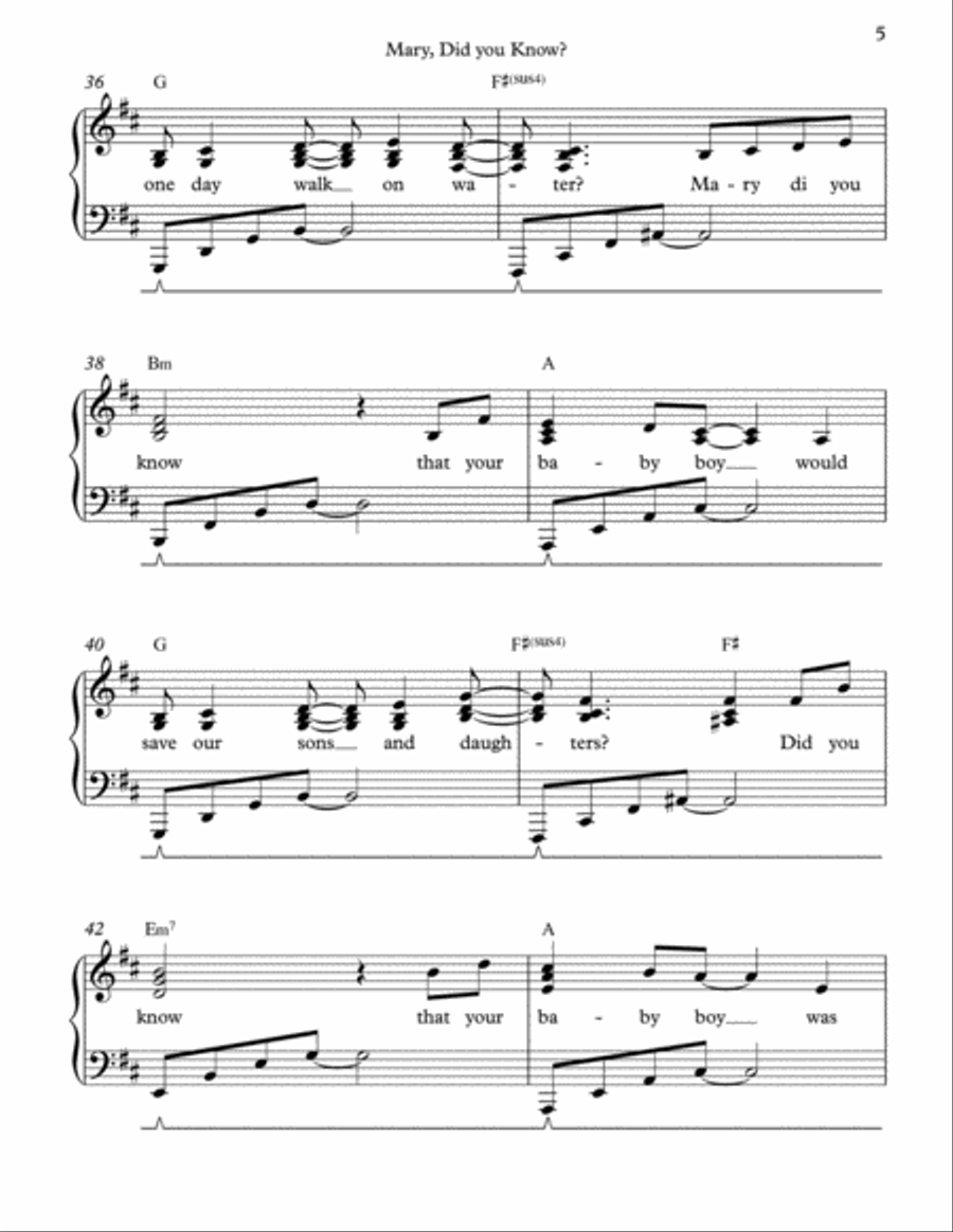 Mary, Did You Know? Vocal Duet scores gallery preview page 5