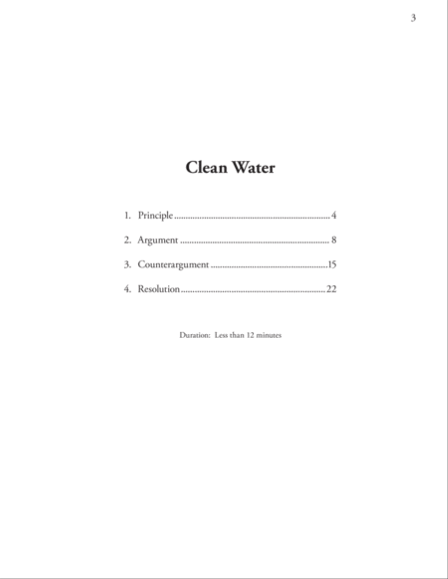 Clean Water: A Choral Dialectic for Unaccompanied SATB Choir 4-Part scores gallery preview page 3