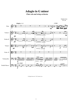 Adagio in G minor for Flute solo and string orchestra