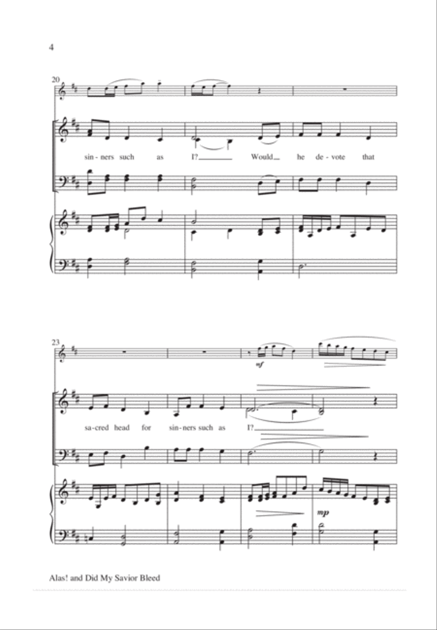 Alas! and Did My Savior Bleed 4-Part scores gallery preview page 5