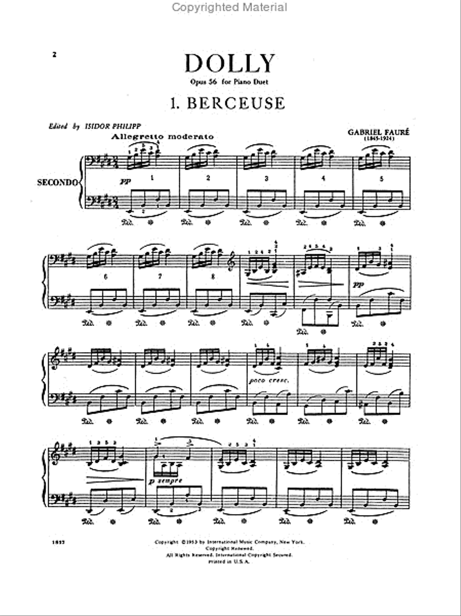 Dolly, Opus 56. Six Original Pieces 1 Piano, 4-Hands scores gallery preview page 2