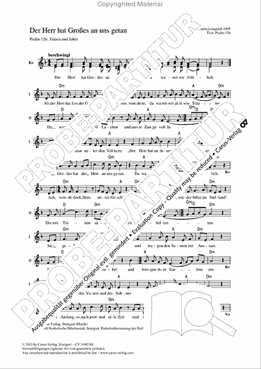 Der Herr hat grosses an uns getan SSA scores gallery preview page 2