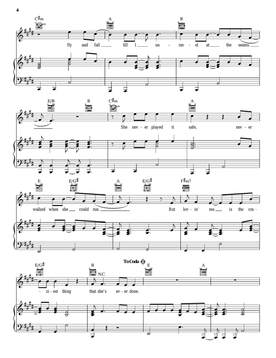 The Craziest Thing Piano, Vocal, Guitar scores gallery preview page 4