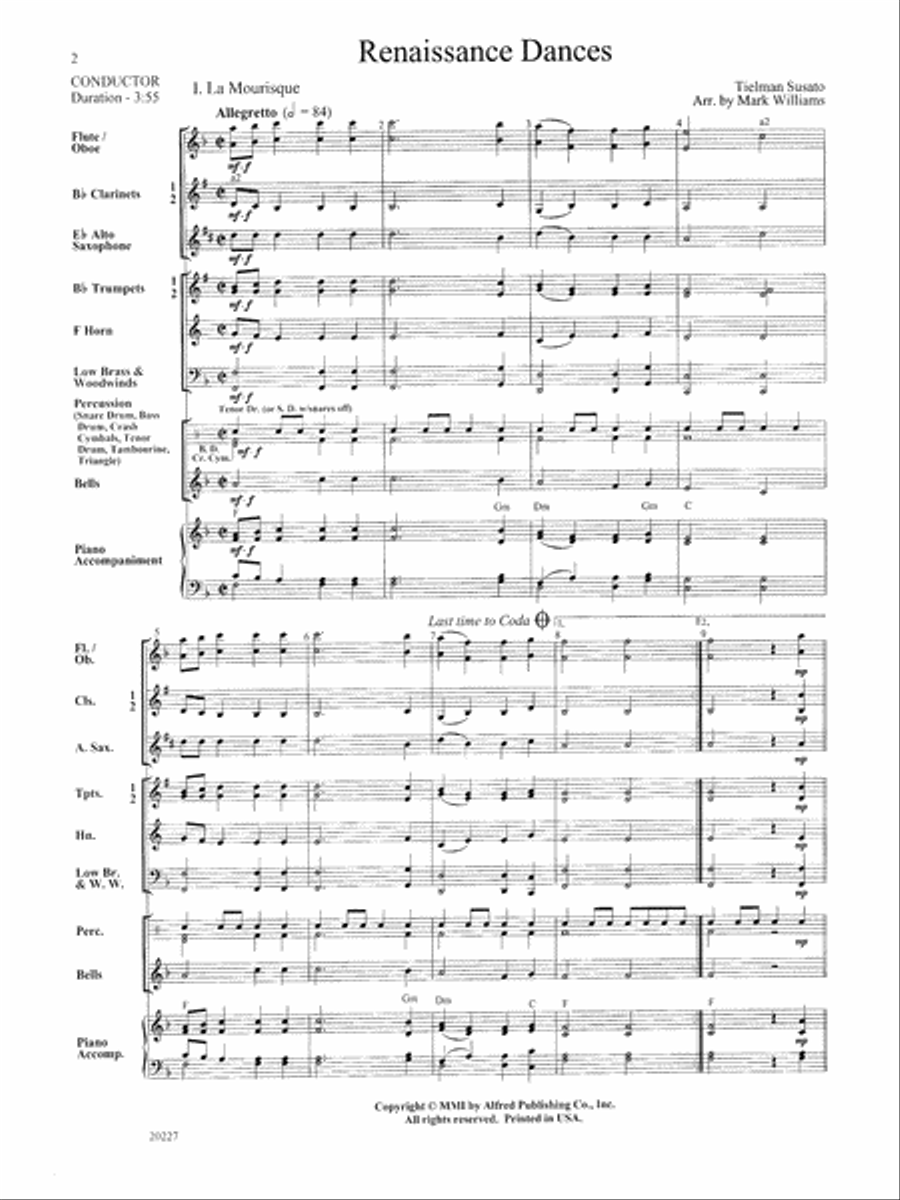 Renaissance Dances: Score Concert Band scores gallery preview page 2
