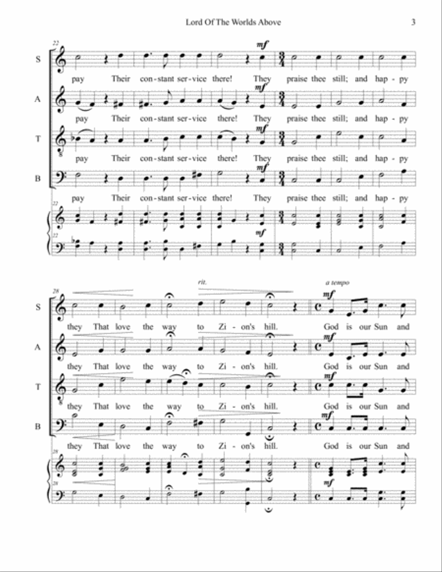 Lord Of The Worlds Above 4-Part scores gallery preview page 3