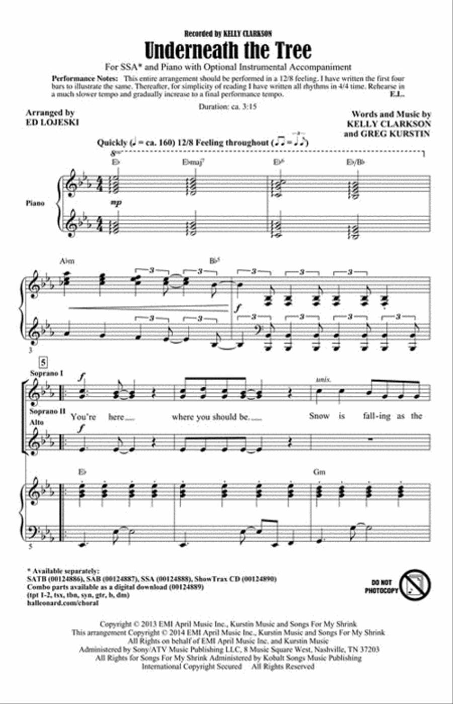 Underneath the Tree SSA scores gallery preview page 2