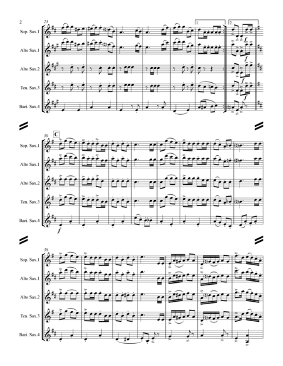 Morning Star Polka (for Saxophone Quartet SATB or AATB) Morning Star Polka (for Saxophone Quartet SATB or AATB) Saxophone Quartet scores gallery preview page 3