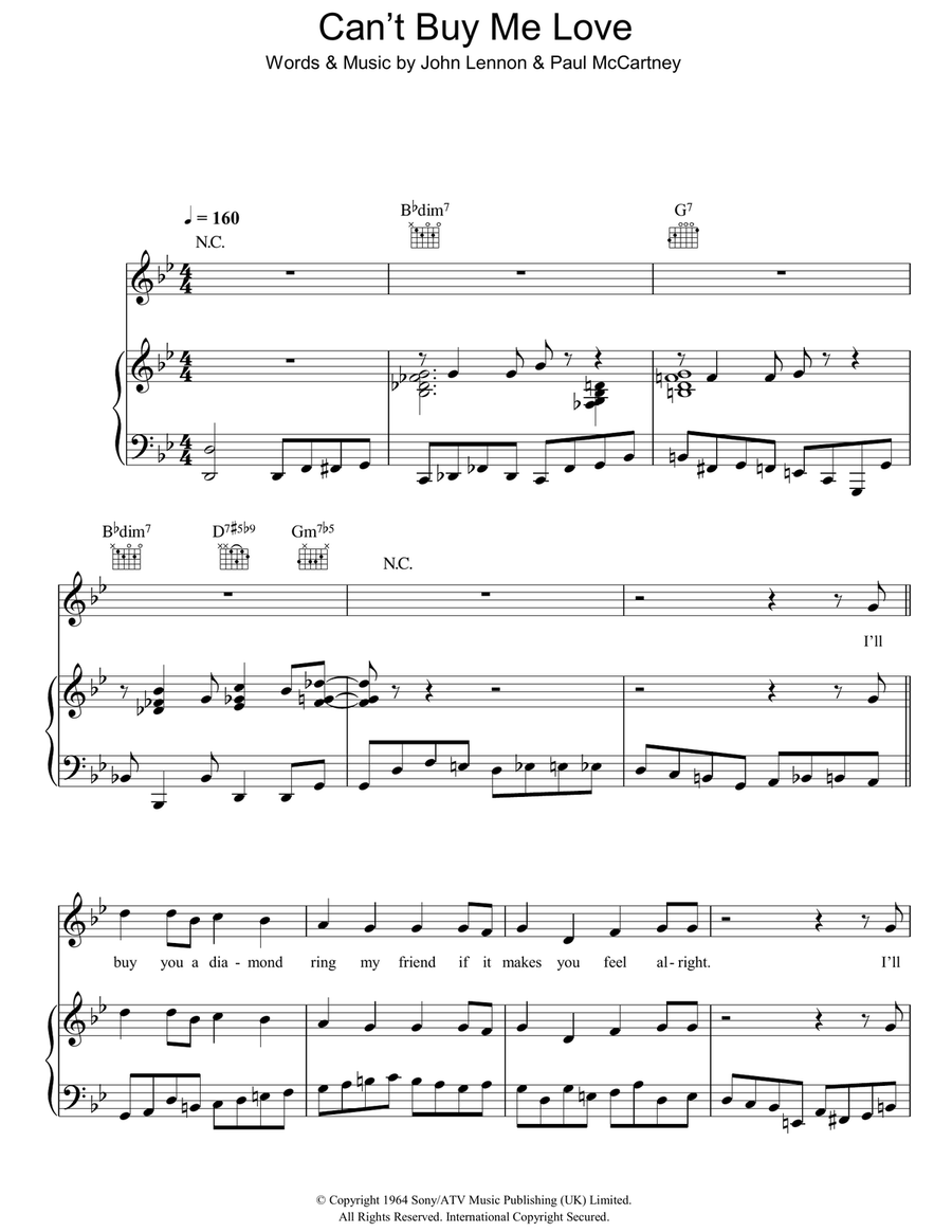 Can't Buy Me Love Acoustic Guitar scores gallery preview page 1