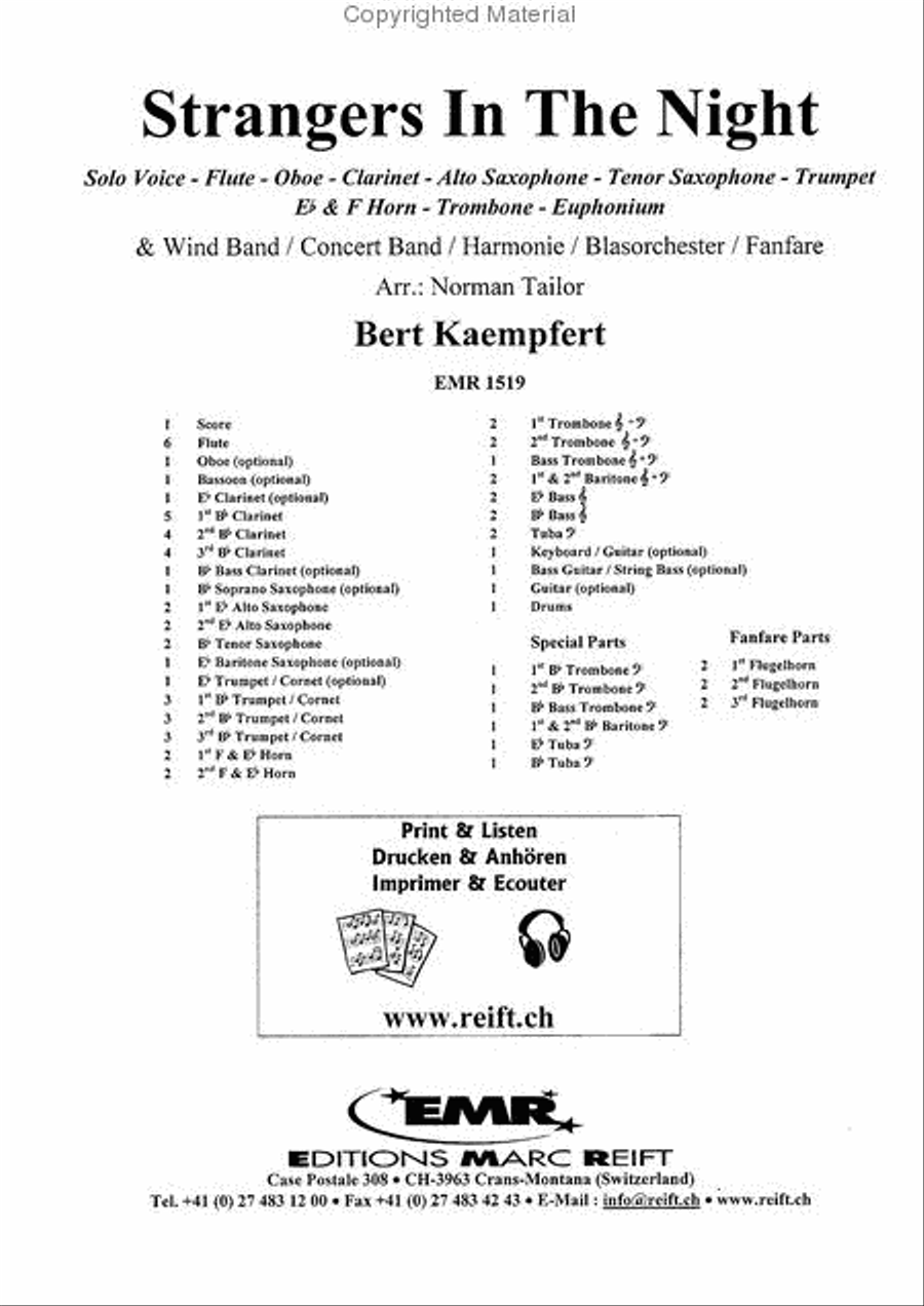 Strangers In The Night Concert Band scores gallery preview page 2