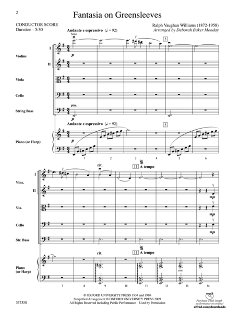 Greensleeves String Orchestra scores gallery preview page 2
