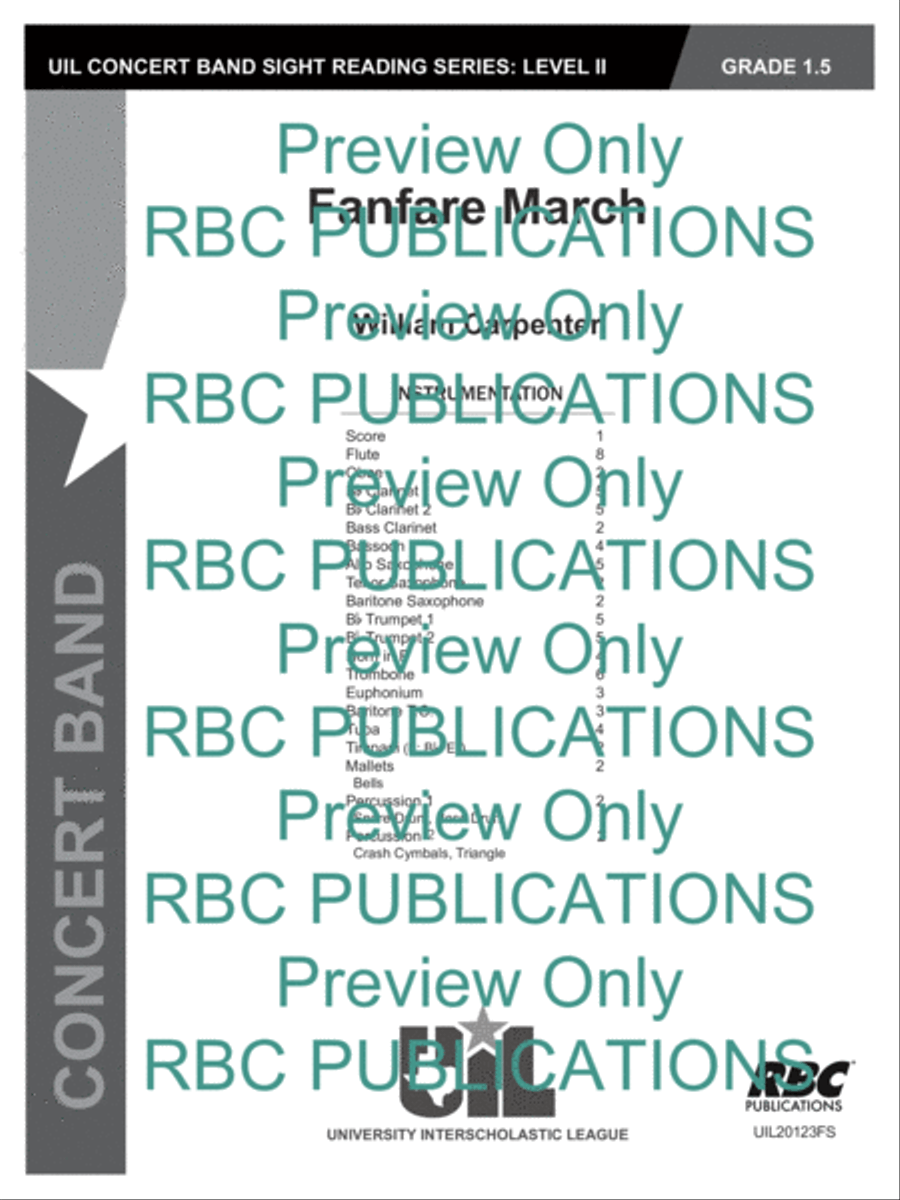 Fanfare March (Score) Concert Band scores gallery preview page 2