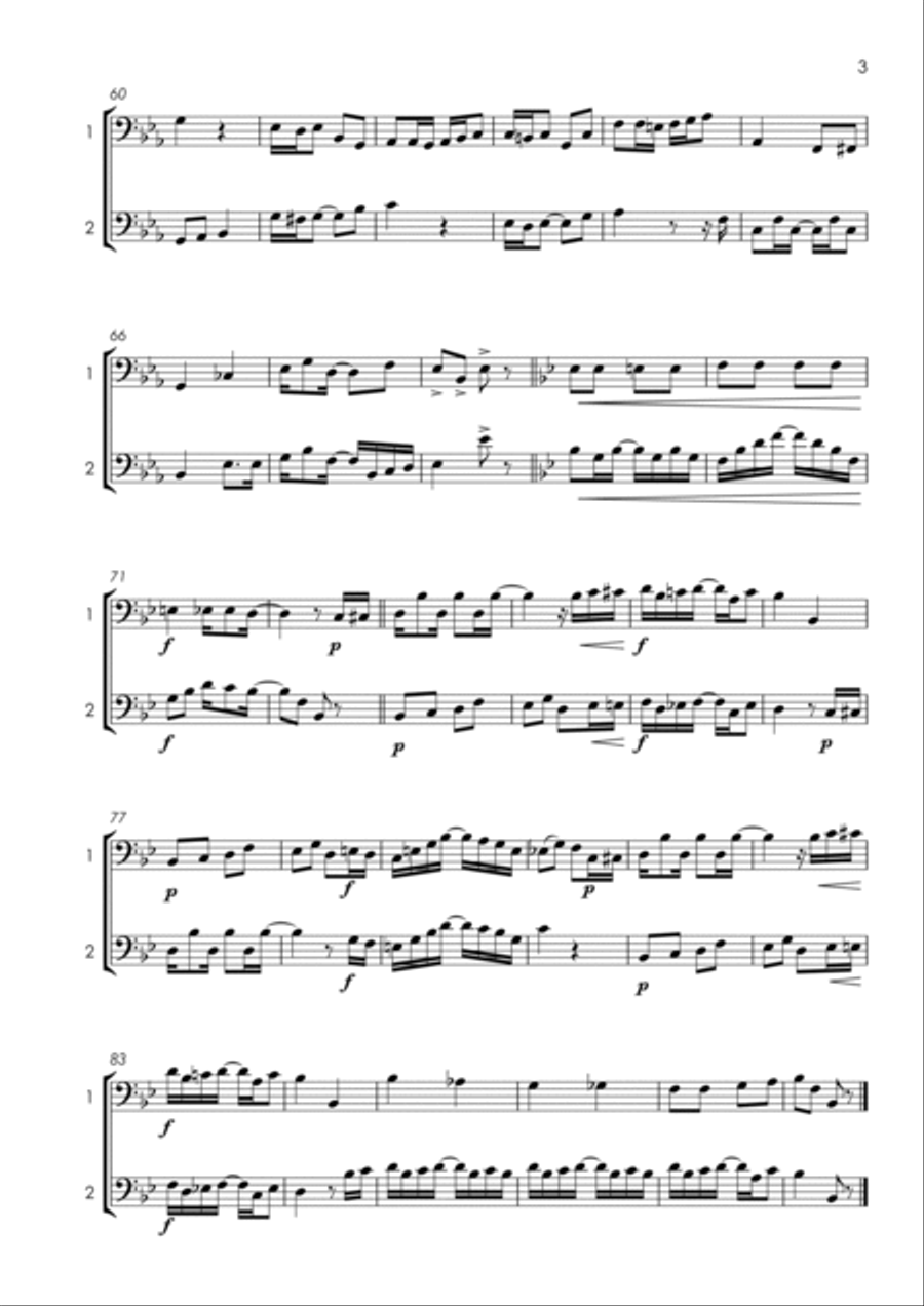 15 More Trombone Duets or Euphonium Duets for Fun (popular classics volume 2) - various levels Trombone Duet scores gallery preview page 6