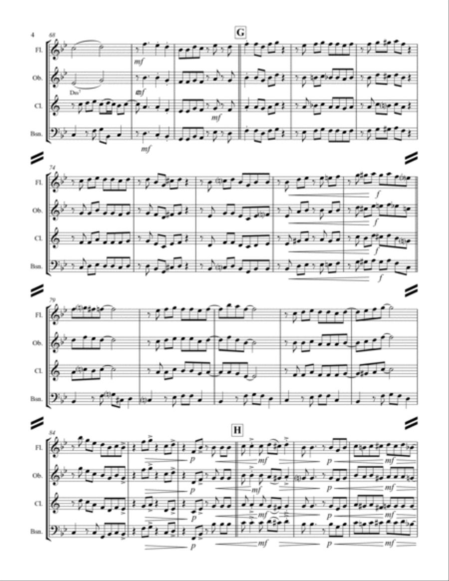 Blue Moon Woodwind Quartet scores gallery preview page 5