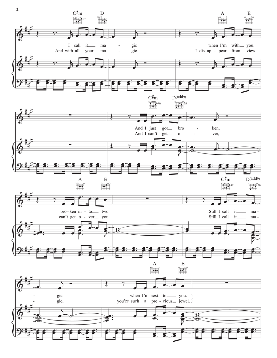 Magic Piano, Vocal, Guitar scores gallery preview page 2