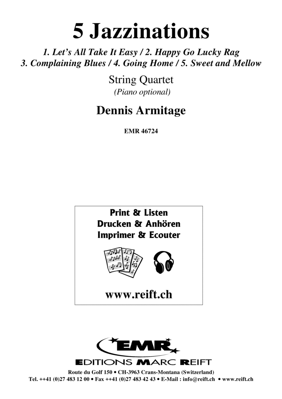 5 Jazzinations 5 Jazzinations Cello scores gallery preview page 1