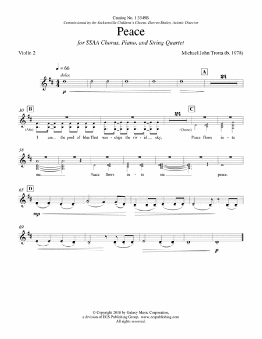 Peace from I Will Sing to the Stars Choir scores gallery preview page 2