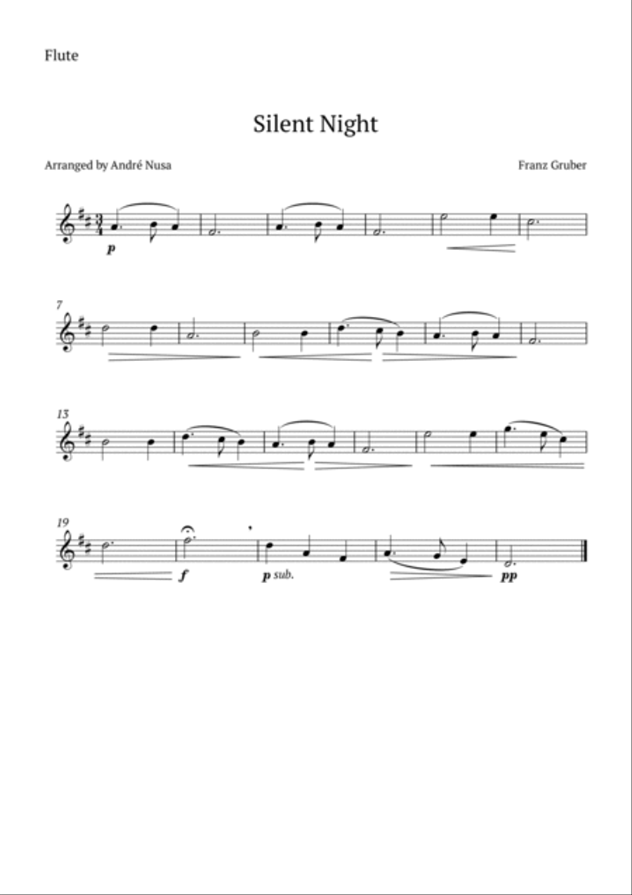 Silent Night Woodwind Quartet scores gallery preview page 3