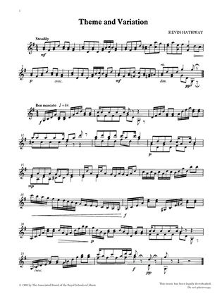 Theme and Variation from Graded Music for Tuned Percussion, Book III
